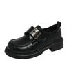 [Ushilai] French Retro Loafers Women's 2025 Spring New Soft-soled Casual Versatile Black Small Leather Shoes