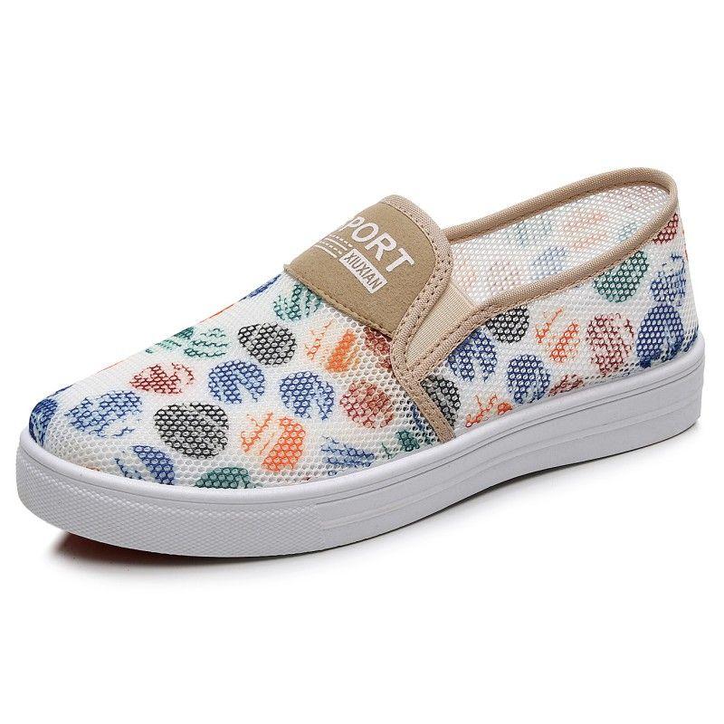 

Летняя тканевая обувь женская сетчатая дышащая повседневная обувь нескользящая женская сетчатая обувь на плоской подошве для студентов 41