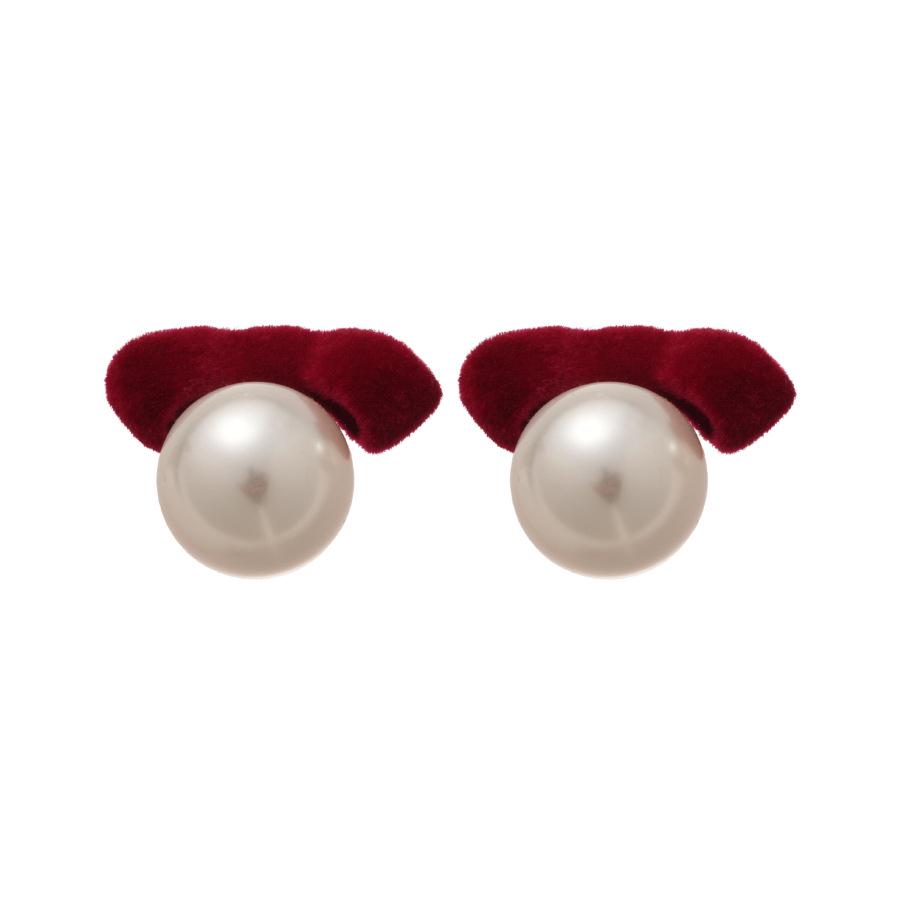 Silver Needle Pearl Bow Stud Earrings - Retro High-End Niche Atmosphere