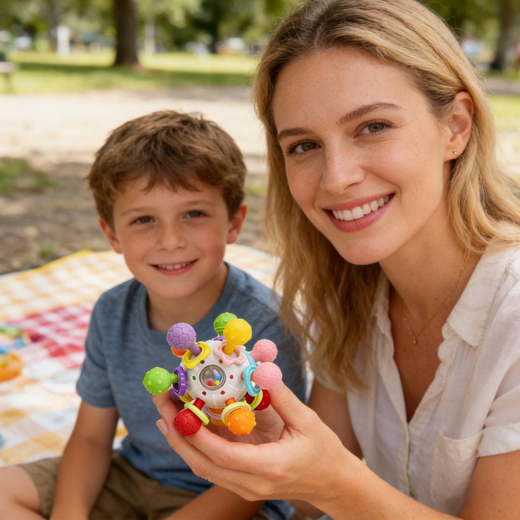 Hand Grip Ball Food Grade Silicone Teether Toys Chew Toys, Sensory Toys, Gifts For Learning Development