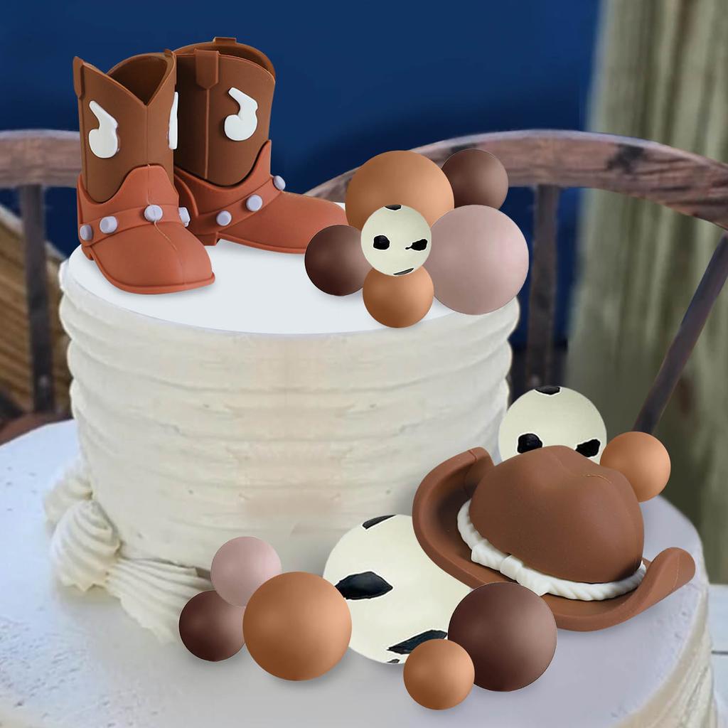 Cowboy Cake Decorations Cowboy Themed Party Decorations Cowboy Hat Boots Disco Ball Cake Topper for Western Birthday Party