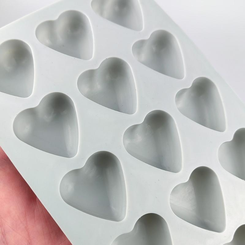 15 Cavities Heart Shape Silicone Baking Mold Diy Heart Chocolate Ice Making Mould Cake Tooldecor Valentine'S Day Gift