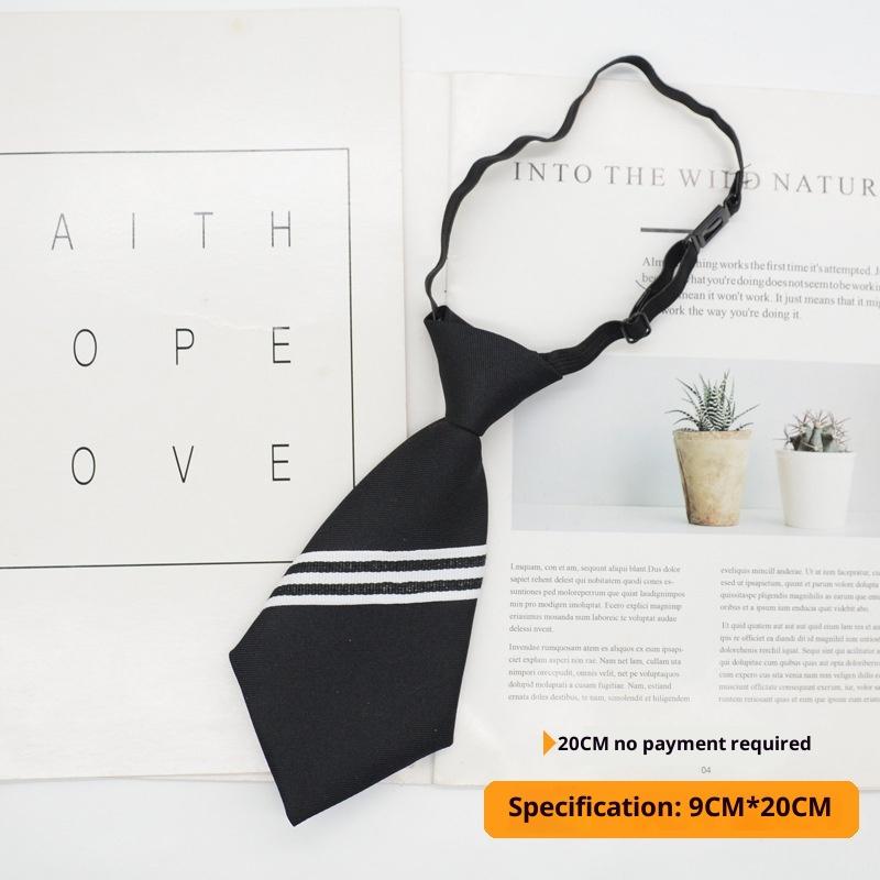 Solid Color Children'S Snap Tie Basic Black Short Student Casual All-Match Tie Male Female Accessories