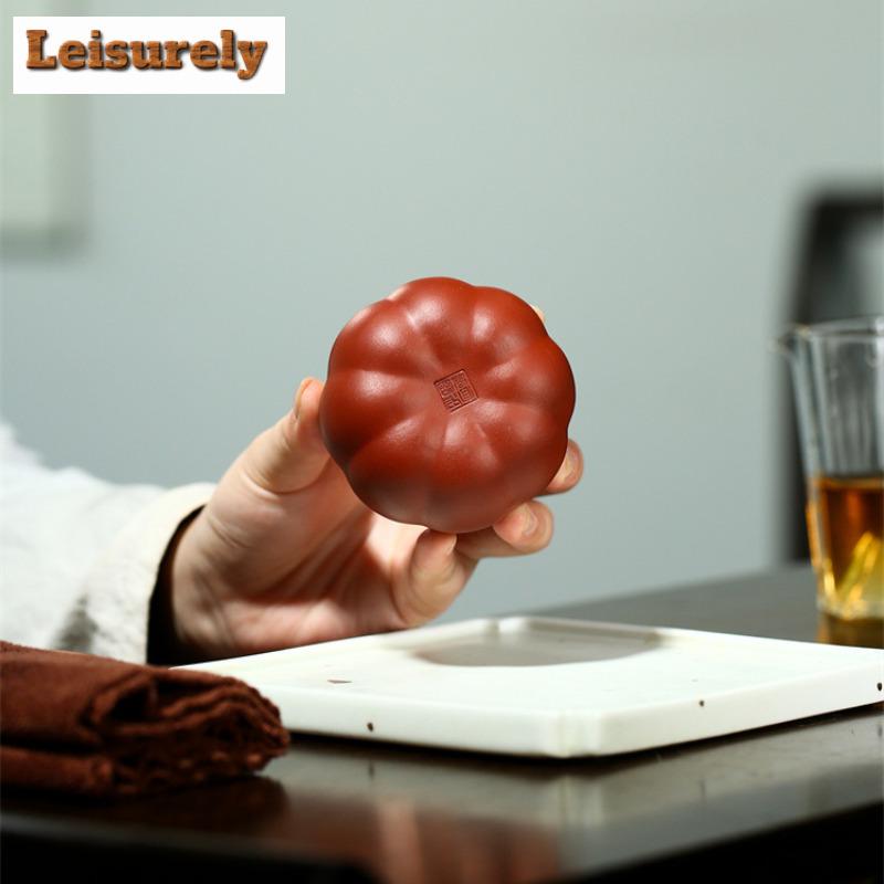 2 Teile/satz Yixing Roherz Lila Ton Teetasse Meditationstasse Boutique Handgemachte Teeschale Meisterteetasse Chinesisches Zisha-Teeset 90ml