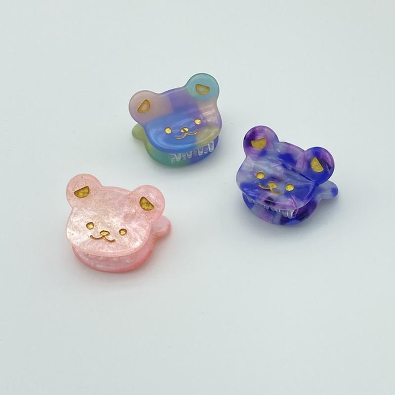 5pcs /set Small Acetate Hair Clip Claw for Girls Flower Hairpin Kids Bear Heart Hairclip Women Seashell Hair Crab Accessoires