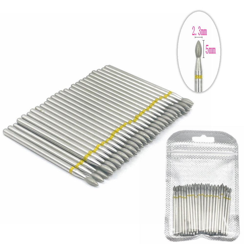 50pcs/pack Diamond Milling Cutter Grinding Drill Bits Diamond Polisher HP 2.35mm Diamond Polisher Nail Drill Bits Drill