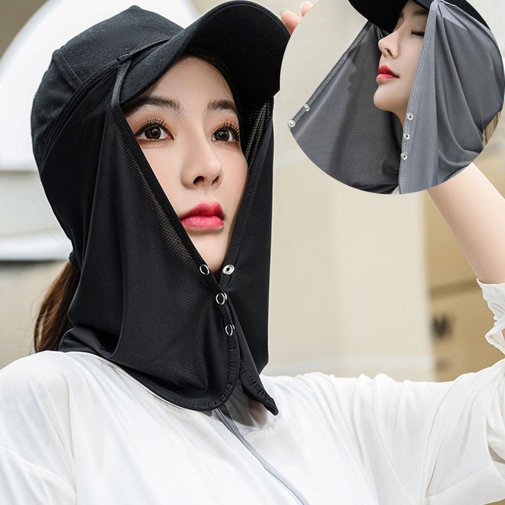 Breathable Ice Silk Sunscreen Mask Quick Drying Neck Protection Scarves Mask UPF50+ Anti-uv Face Cover Face Veil for Summer