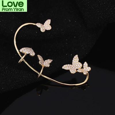 1 Pc Shinning Butterfly Cuff Earrings For Women Fashion Jewelry