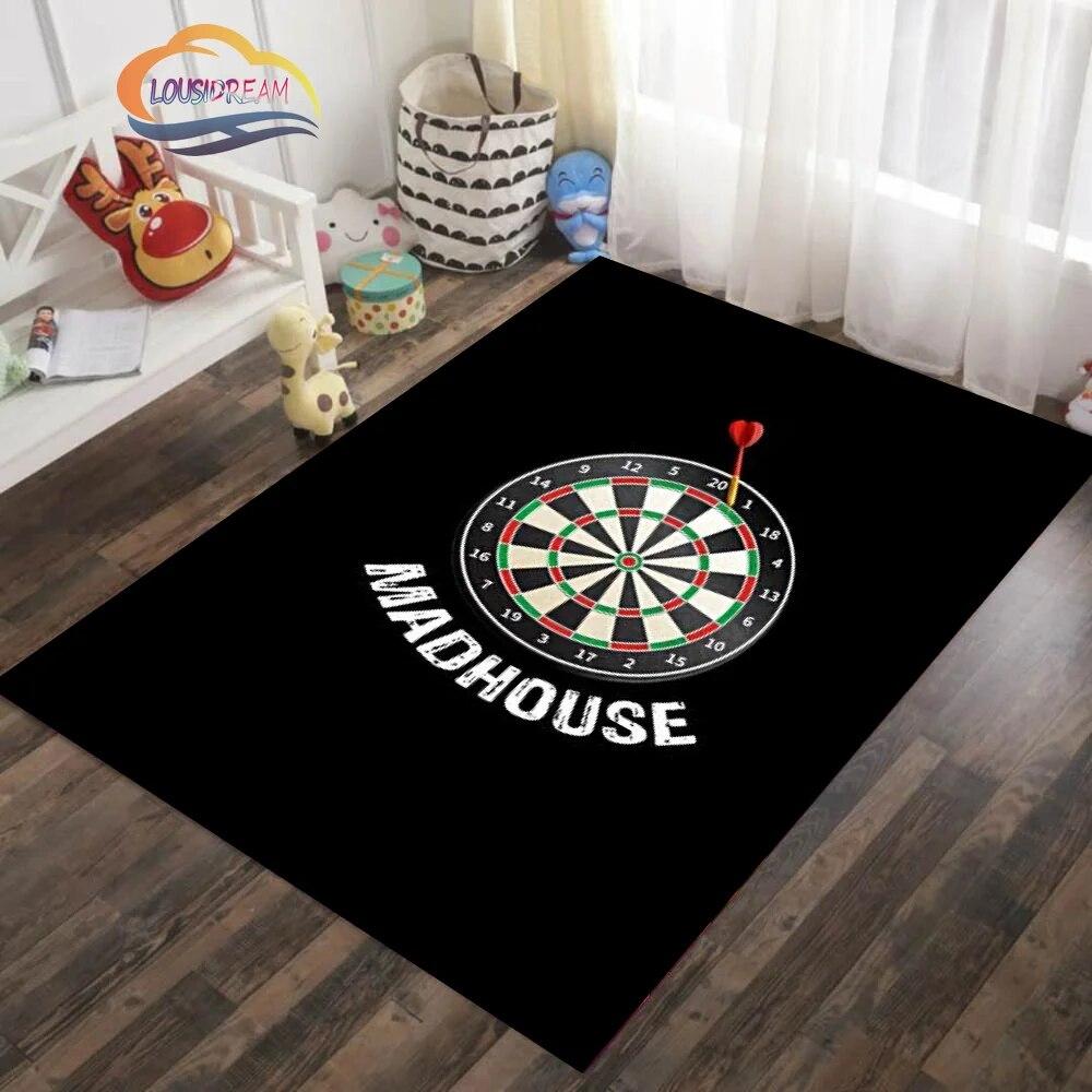 Ice and Fire Darts Pattern Carpet Fashion  Soft Mat Gifts for Sports Lovers Household Floor  Outdoor Play