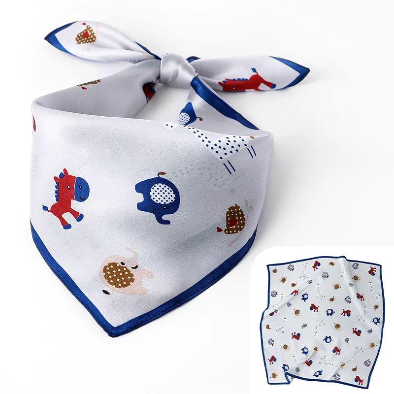 TXRMDX Kids 100% Silk Cartoon Square Scarf One Size