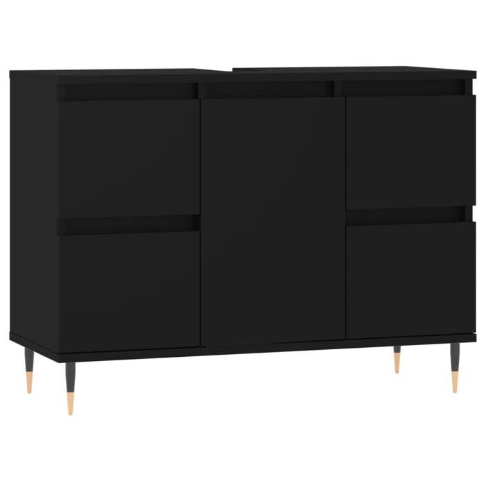VidaXL Bathroom Cabinet Black 80x33x60 Cm Engineered Wood 831645