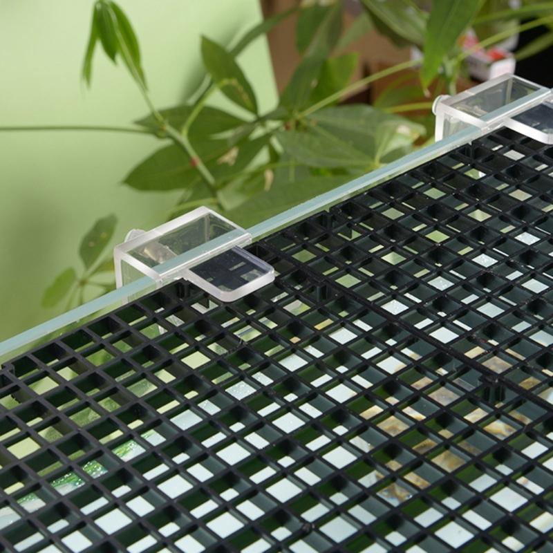 6 Pieces Fish Tank Screen Net Holder Bracket Landscape Net Mounting Holder Multifunctional Transparent Acrylic Bracket