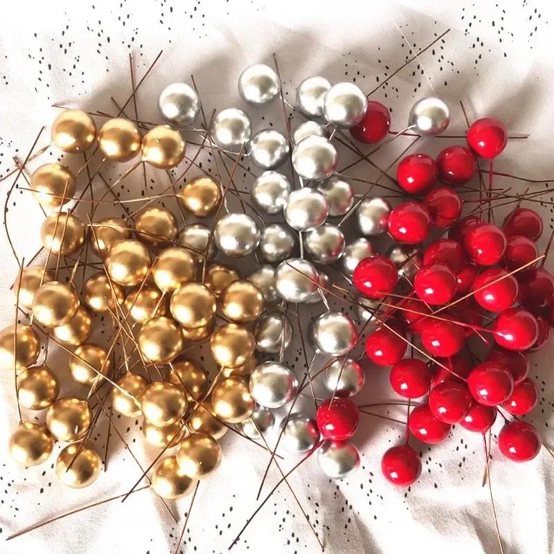 Wholesale Artificial Holly Berries Mini Fake Berry Cherry Stamen Christmas DIY Floral Wreath Ornaments New Year Party Home Decor