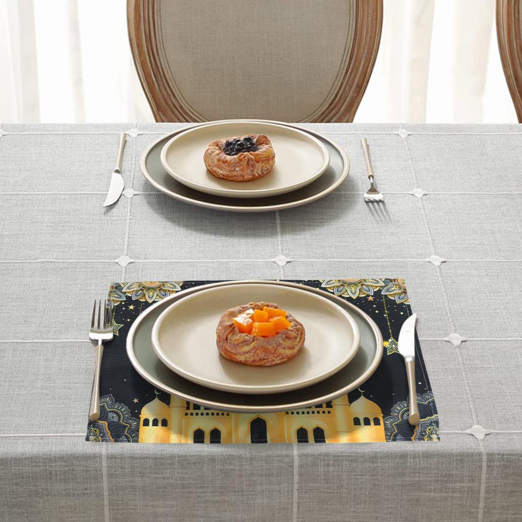Ramadan Decoration Meal Mat EID Mubarak Decoration 2024 For Home Meal Mat Ramadan Kareem Islamic Muslim Party Eid Al Adha Gifts