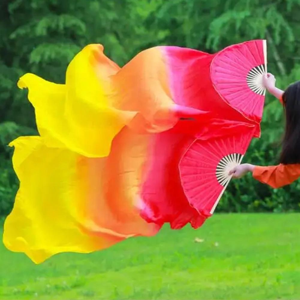 Home Decor Dancing Fan Extended Floating Head Gradient Color Dance Fans Portable Belly Dance Fan Dance Performance Wedding