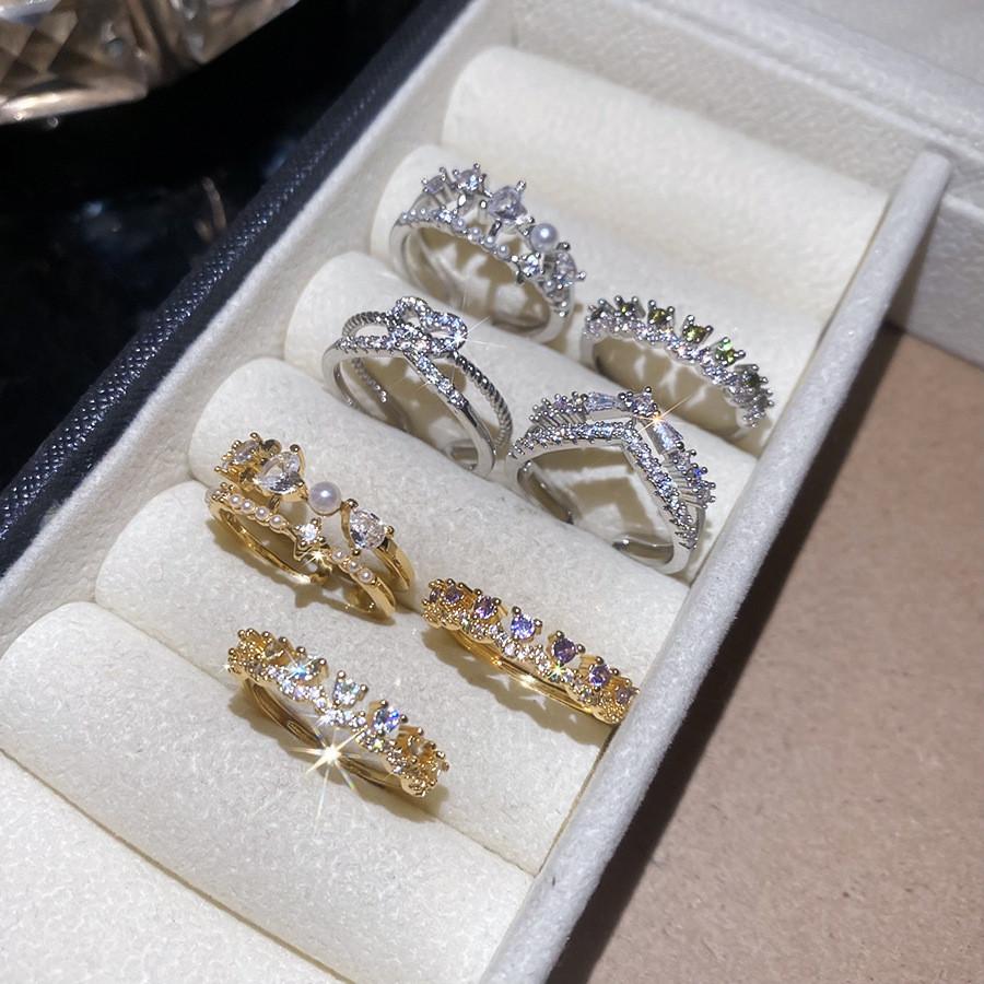 Vintage Zircon Heart Ring For Women Elegant Copper Hand Accessory Summer 2026
