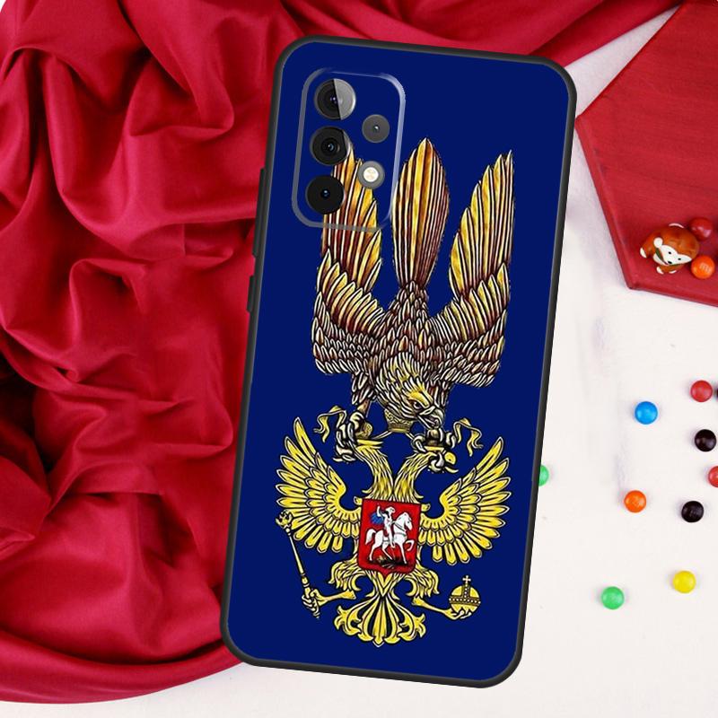 Russia Coat Of Arms Eagle Flag Case For Samsung Galaxy A54 A34 A14 A52 A72 A13 A33 A53 A73 A51 A71 A12 A22 A32 Cover