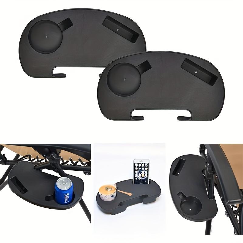 Durable Plastic Zero-Gravity Chair Cup Holder - Clamp-On Tray with Phone Slot for Beach Lounge Chairs, No Power Required
