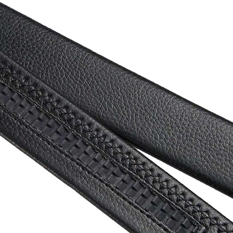 Męski pasek z automatyczną klamrą, pasek skórzany business casual z klamrą suwakową, kreatywny design, modny pasek