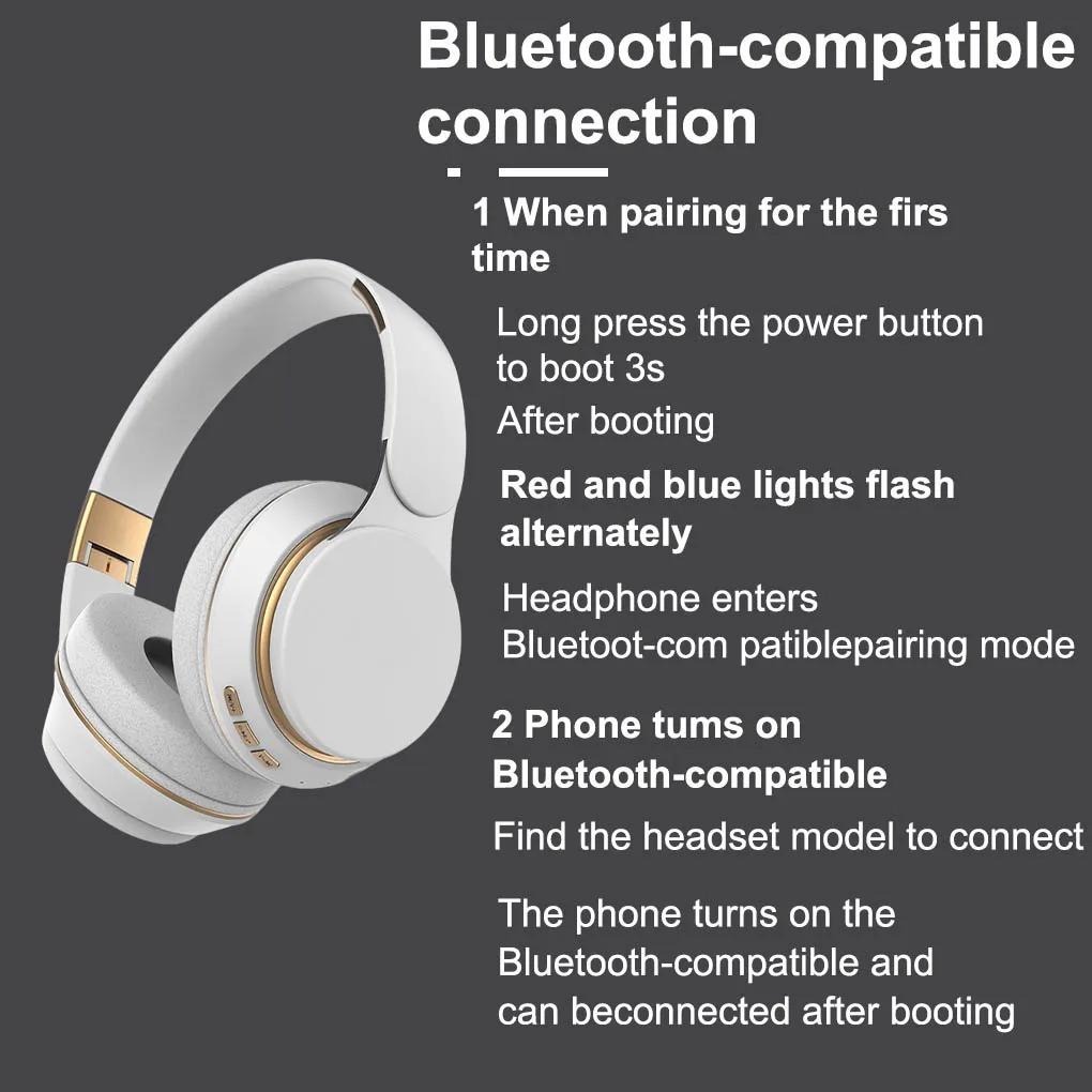 Auricolari Wireless Bluetooth 5.0, Auricolari Pieghevoli Stereo Lossless con Microfono, Slot FM, SD/TF, Cancellazione Attiva del Rumore, Durata Riproduzione di 20 Ore