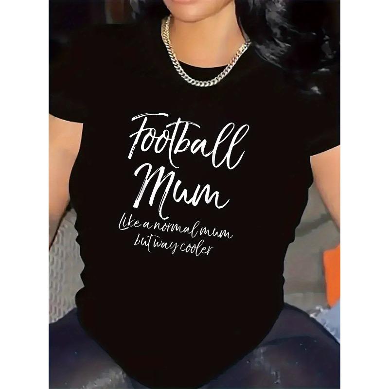 

co t t ton T-Shirt for Football Mum, Perfect for Sports Events, Lightweight and Durable, Ideal for Casual Wear in Living Room 4XL чорний