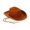 Hemming Wide Brim Solid Color Adjustable Windproof Rope Bowler Hat Western Cowgirl Jazz Sun Hat Fashion Accessories