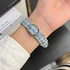 18/20/22MM Watch Bands For Samsung Galaxy Watch 8/7/4 6 Classic 5 Pro Square Metal Denim Leather Strap For Amazfit Bip/GTS GT2