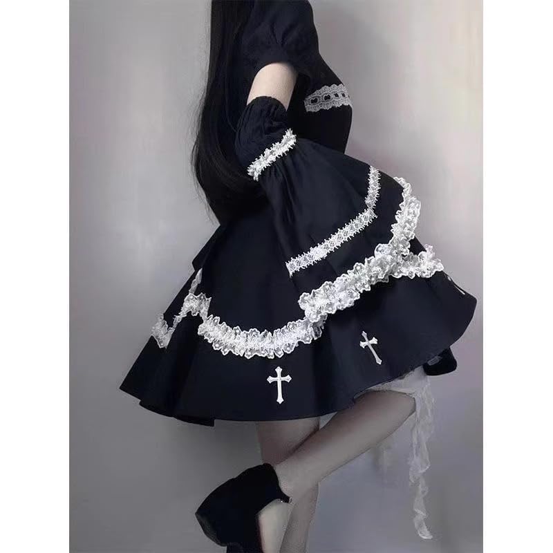 Qichenk Lolita Gothic Lolita Jumper Plus Mori Sweet Dreamy Size L One-Piece Costume, Skirt, Cosplay, Anime, Size, Girl, Lolita, Christmas, Halloween,