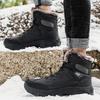 Genuine Leather Mens Boots Winter With Fur Warm Snow Boots Men Casual Shoes Outdoor Shoes High Quality Ankle Boots Big Size 47