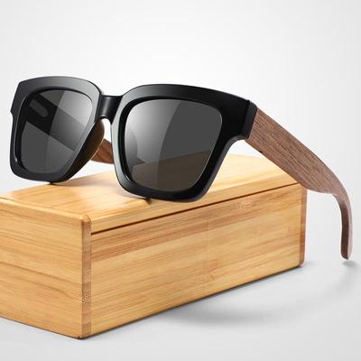 Men's Retro Polarized Wooden Sunglasses with Large Frame - European & American Style