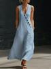 2026 European Women's Summer V-neck Sleeveless Casual Tank Dress