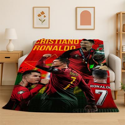 CR7 Goat R-Ronaldo Football Star Flannel Blanket Soft Warm Throw Blanket for Bedroom Living Room Bed Travel Camping Picnic Kid