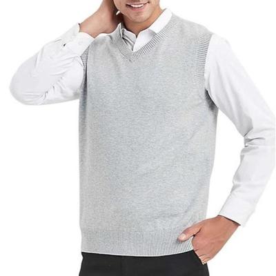 Men's Wool V-neck Knit Vest - Casual Sleeveless Cardigan Sweater