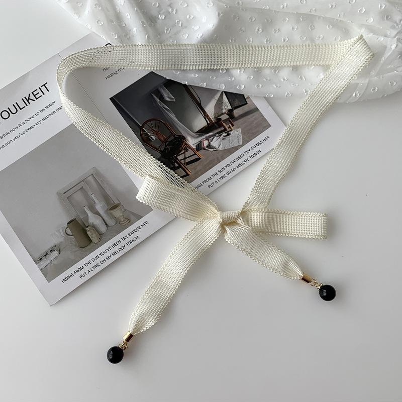 Soft Versatile Fabric Waist Belt For Women With Stunning Pearl And Lace Decorations