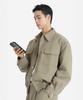 BUCKLE DOWN Simple Oversized Lyocell Twill Jacket (Beige)