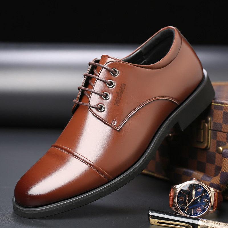 

Shoes men s business dress leather shoes men s three-head inner height increase men s models are real 44