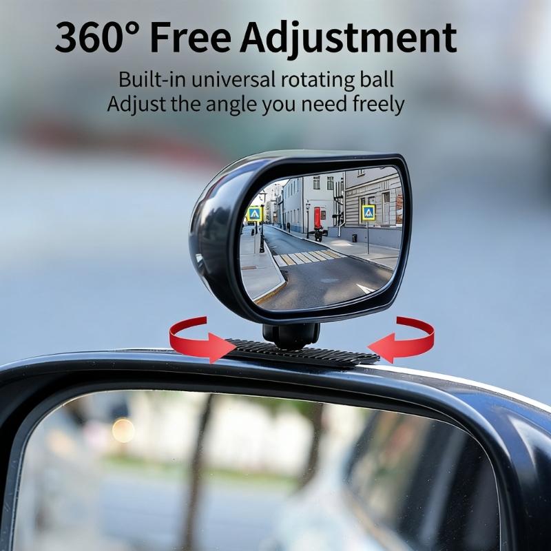 Motorcycle And Car Blind Spots Mirror Wide Angle Lens 360 Degree Rotation For Lane Changing Optimally Rear View Clear