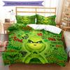 Grinch Humor Design Bed Bedding Set 1 Duvet Cover + 2 Pillowcases Soft Breathable Household Bed Linens