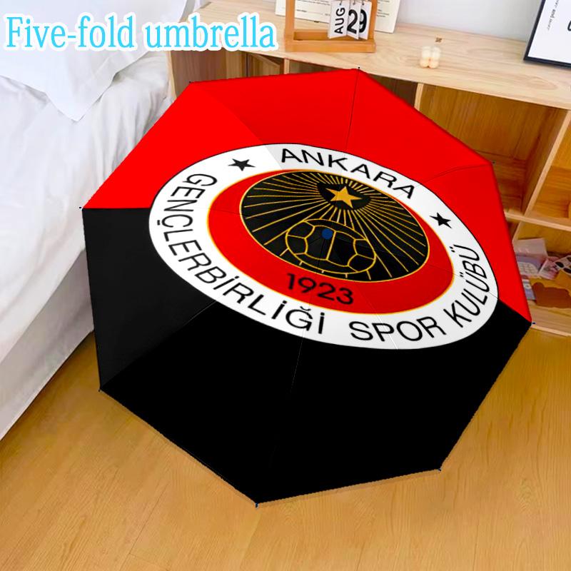Genkelbigli Club Sports Mini Umbrella, 5-Fold, Lightweight, Retractable Umbrella Features 8 Ribs, Ideal for Outdoor Use Fan Gifts