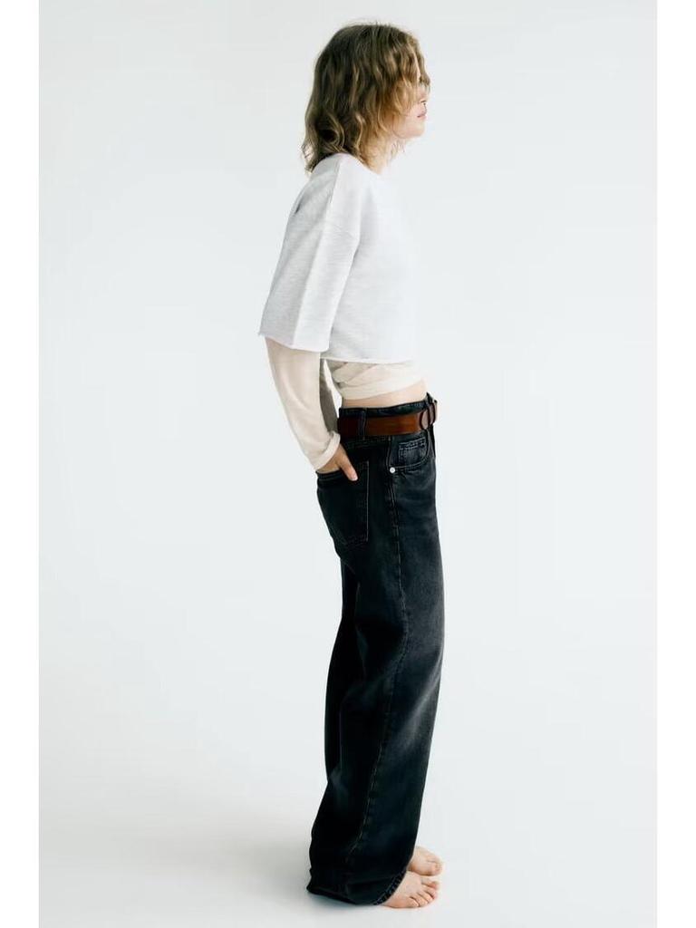 2024 Frühling Retro Straight-Leg Weite Denimhose für Damen - Schlankmachend, Bodenlang, Europäischer & Amerikanischer Stil