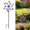 Garden Wind Wheel Stake Metal Yard Display Flower Garden Spinner Stake with Iron Frame for Lawn, Entry Side, and Home Garden Placement