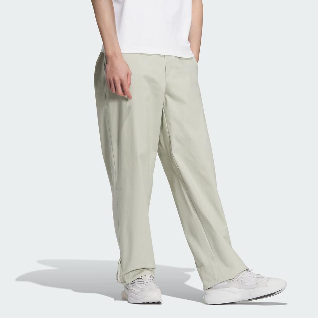 Adidas City Escape Woven Pants With Solid Color Logo and Drawstring Hem Men Bottoms Light-Grey JF9050