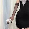 Flash  Driving Mittens Sunscreen Bridal Gloves Rhinestones Gloves Mesh Gloves Tulle Mittens