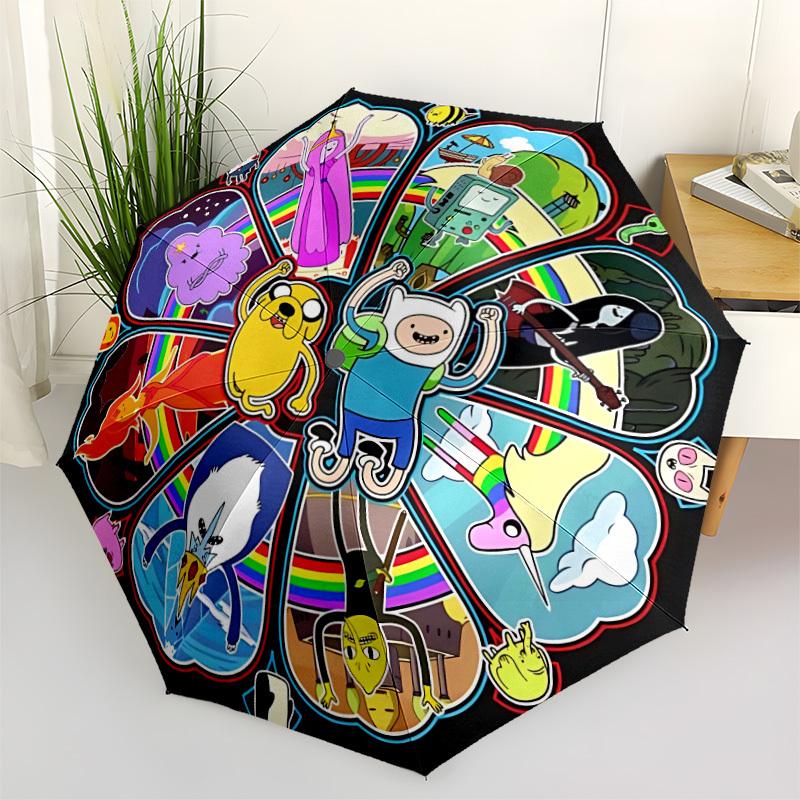 1pc Adventure Time Automatic Open/Close Umbrella, Christmas Gift for Men Women, Daily Travel Outdoor Use Yy251101211