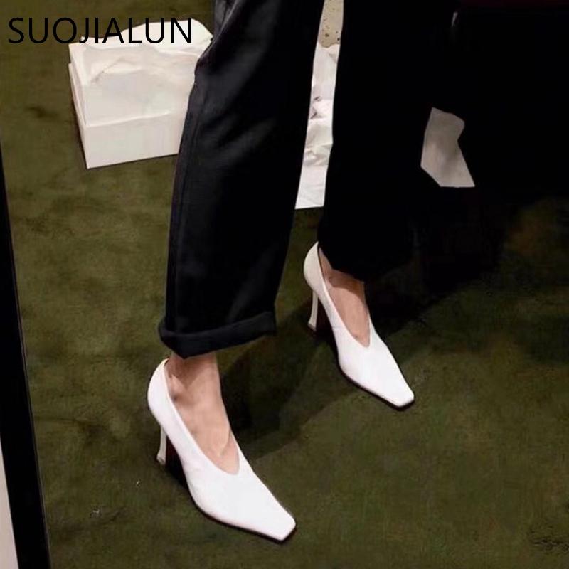 Fashion SUOJIALUN Brand High Heels Women Pump Elegant Shollow Pointed Toe Office Ladies Shoes High Quality Sexy Party Pump Shoes