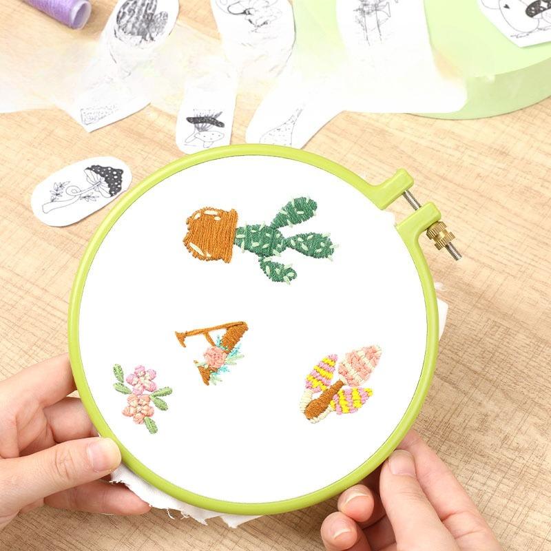 DIY Water Soluble Embroidery PatternWash Away with Pre-Printed Pattern Designs Stencils Transfers for Hand Sewing Lover Beginner