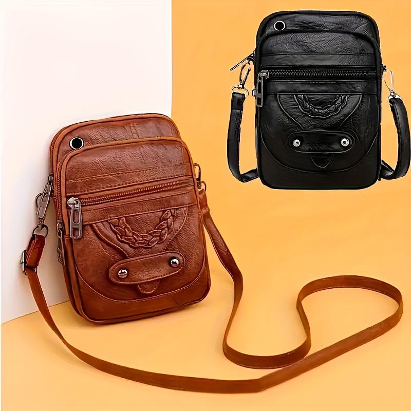 Multi-Layer Crossbody Bag for Women with Adjustable Shoulder Strap And Multiple Zip Pockets for Storing Personal Items And Mobile Phone