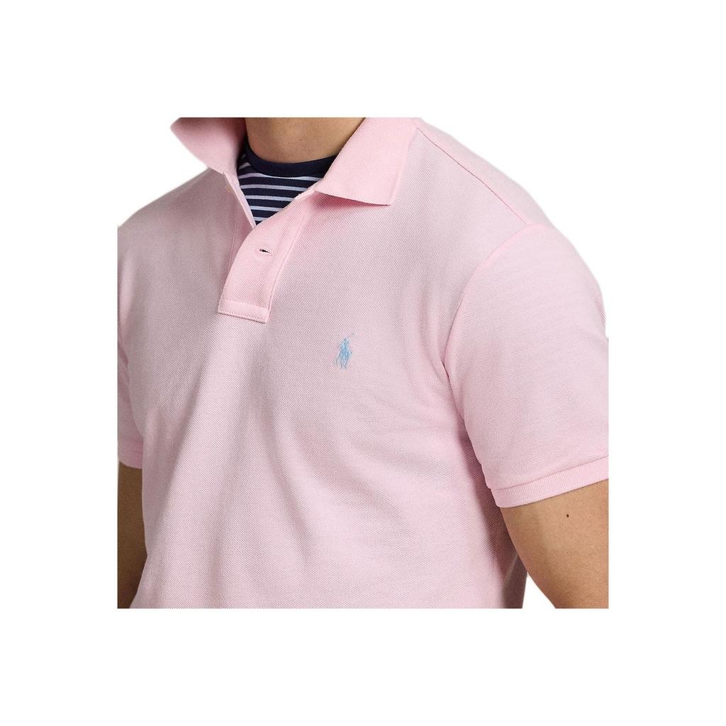 Polo Ralph Lauren Solid Color Logo Embroidered Short Sleeve Polo Shirt Men tops Pink 710680784-424