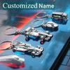 Mini Racing Model Metal Creative Simulation Car Keyring Creative Pendant Men's and Women's Laser Engraved Custom Keychain Gifts