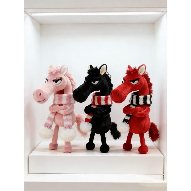 Horse Keychain Plush Toy Backpack Pendant Decoration Year of The Horse Plush Toy New Year's Gifts for Boys and Girls